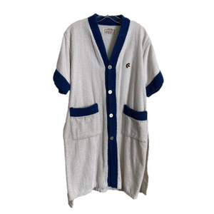 Vintage Arnold Palmer Shavecoat White and Blue Terry Cloth Robe Size Medium